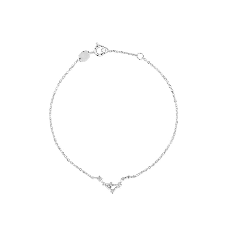 Sternzeichen Armband WAAGE LIBRA Silber mit Diamanten
