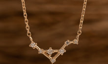 Sternzeichen Halskette WAAGE LIBRA Silber und Gold mit Diamanten EXPRESS