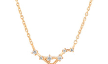 Sternzeichen Halskette WAAGE LIBRA Silber und Gold mit Diamanten EXPRESS