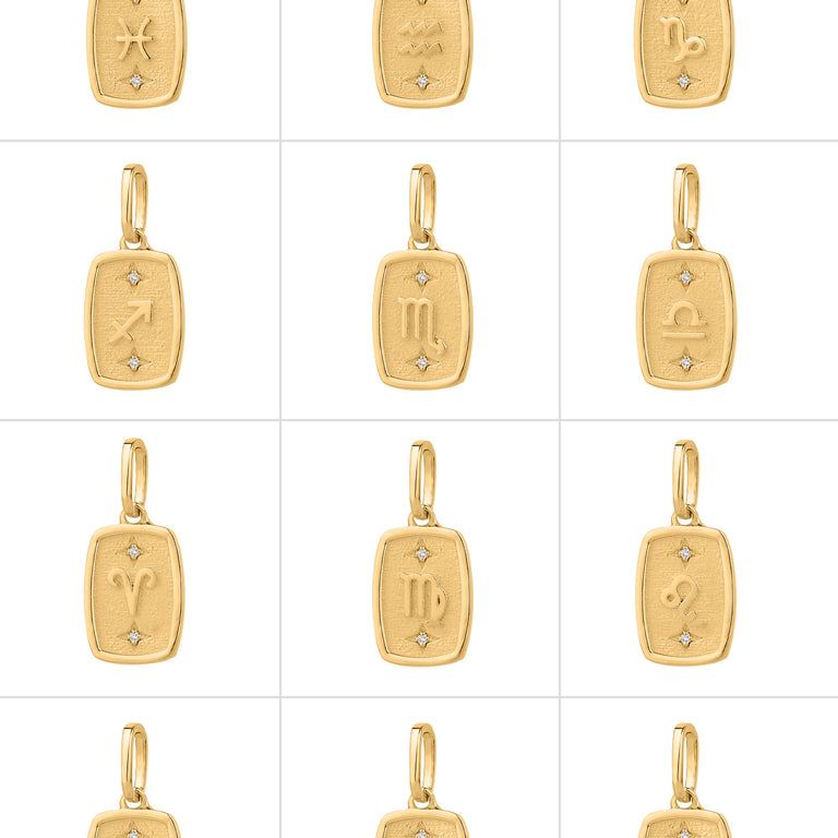 Medaillon STERNZEICHEN Gold mit Diamanten