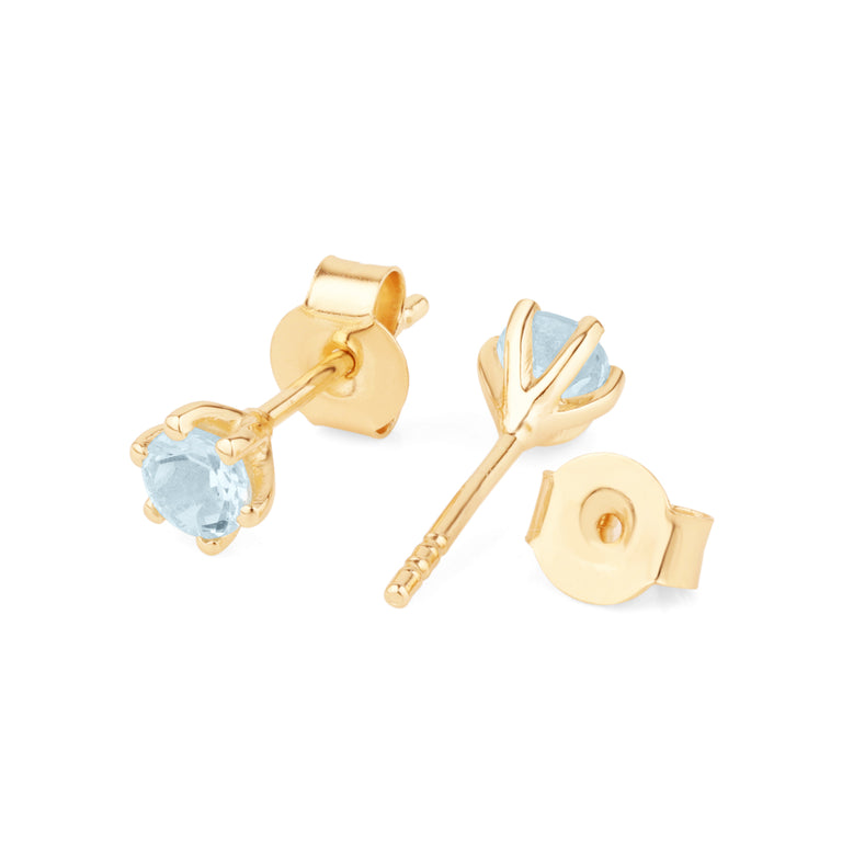 Ohrstecker BRIANA mit Aquamarin 4mm