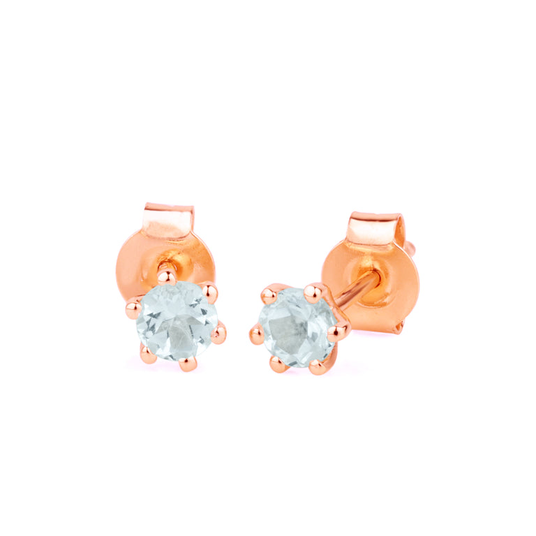Ohrstecker BRIANA mit Aquamarin 4mm