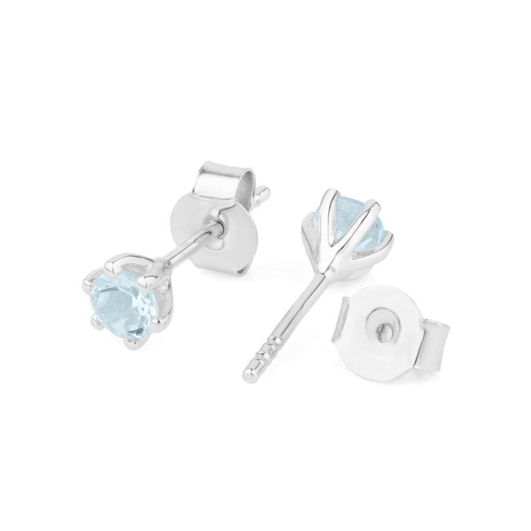 Ohrstecker BRIANA mit Aquamarin 4mm