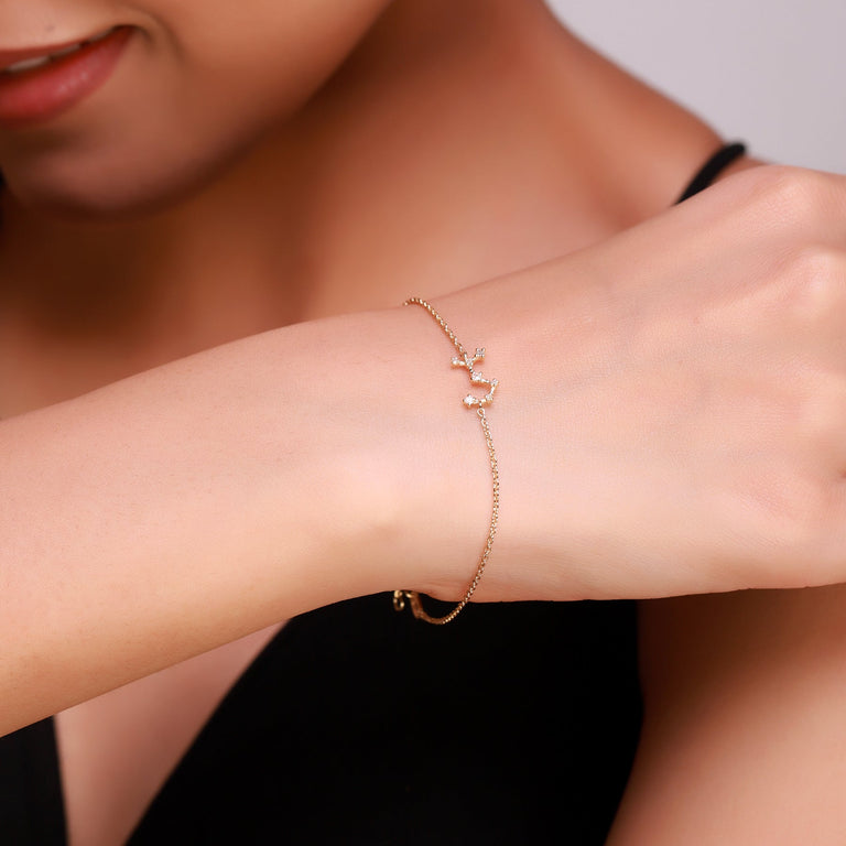 Sternzeichen Armband LOEWE LEO Silber mit Diamanten