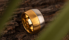 Edelstahl Ring bicolor gelb-stahl 12mm