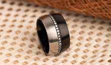 Edelstahl Ring bicolor schwarz-stahl 12mm