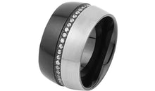 Edelstahl Ring bicolor schwarz-stahl 12mm