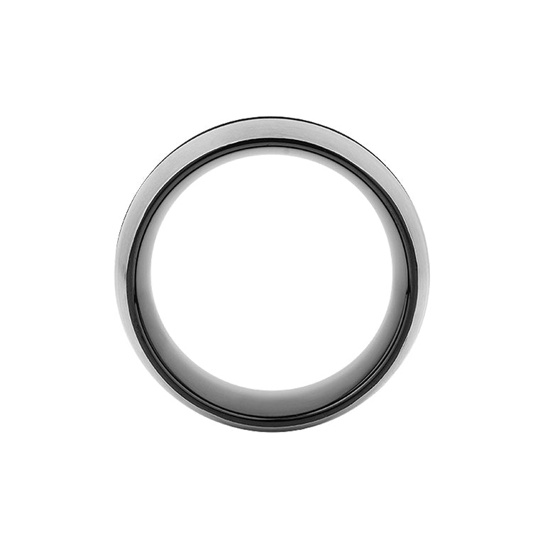 Edelstahl Ring bicolor schwarz-stahl 12mm