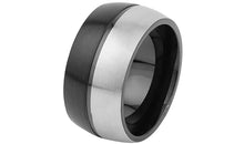 Edelstahl Ring bicolor schwarz/stahl 12 mm