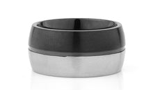 Edelstahl Ring bicolor schwarz/stahl 12 mm