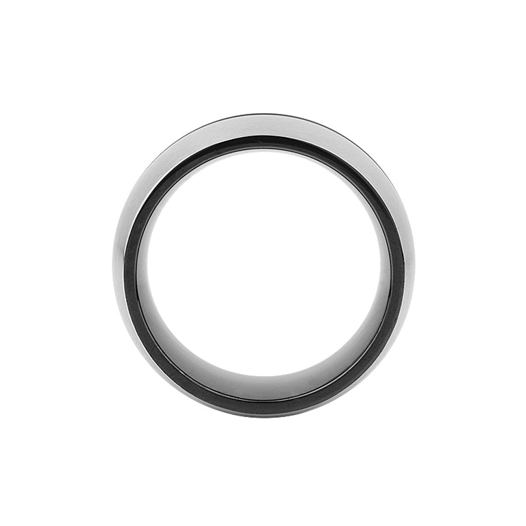 Edelstahl Ring bicolor schwarz/stahl 12 mm