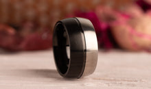 Edelstahl Ring bicolor schwarz/stahl 12 mm