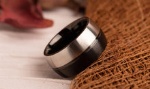 Edelstahl Ring bicolor schwarz/stahl 12 mm
