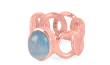 CHAIN Ring mit Aquamarine Silber