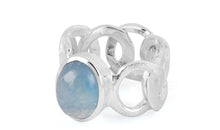 CHAIN Ring mit Aquamarine Silber