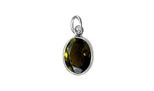 Anhänger MARLEN  mit Turmalin dunkelgrün  6X8 mm Silber