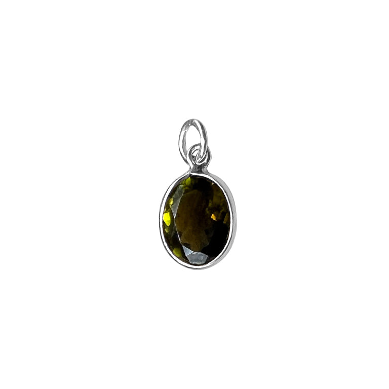 Anhänger MARLEN  mit Turmalin dunkelgrün  6X8 mm Silber