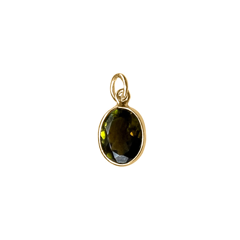 Anhänger MARLEN  mit Turmalin dunkelgrün  6X8 mm Silber