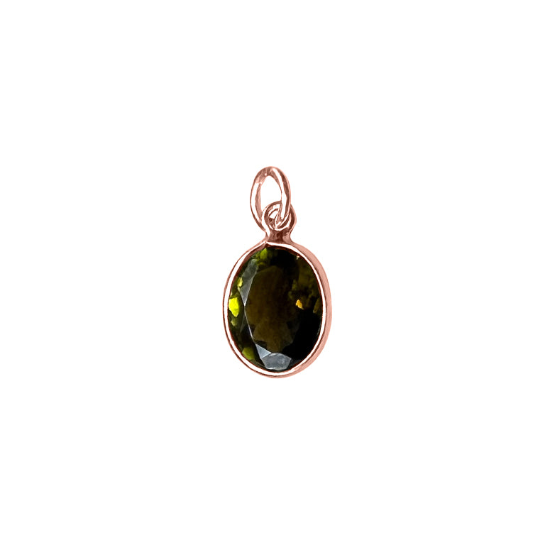 Anhänger MARLEN  mit Turmalin dunkelgrün  6X8 mm Silber
