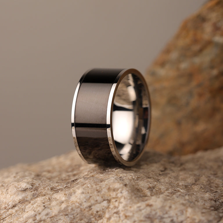 Edelstahl Ring bicolor 10mm