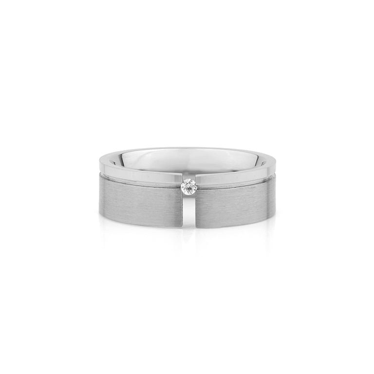 Edelstahl Ring 7mm mit Zirkonia