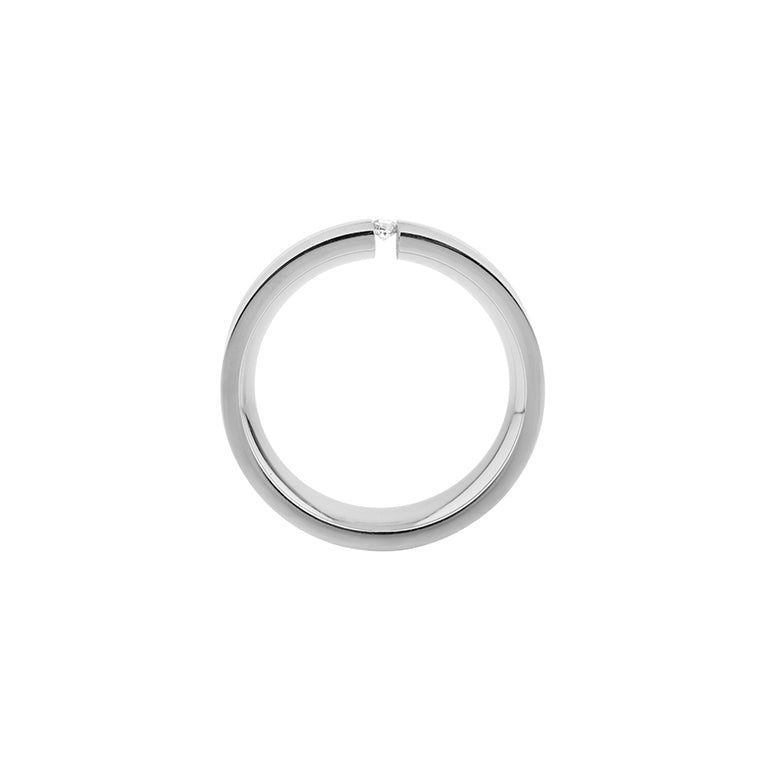 Edelstahl Ring 7mm mit Zirkonia