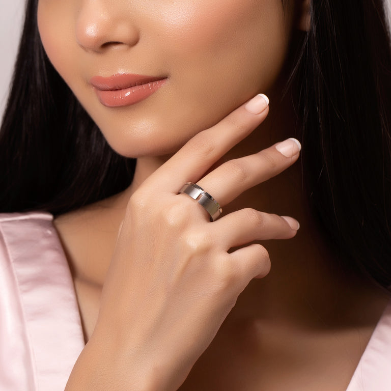 Edelstahl Ring 7mm mit Zirkonia