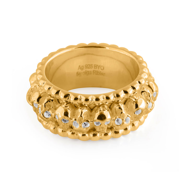 Memory  Ring ETERNITY mit Diamanten gelbvergoldet