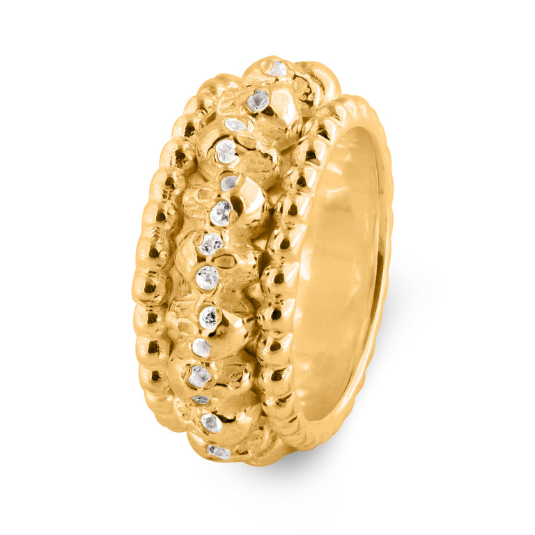 Memory  Ring ETERNITY mit Diamanten gelbvergoldet