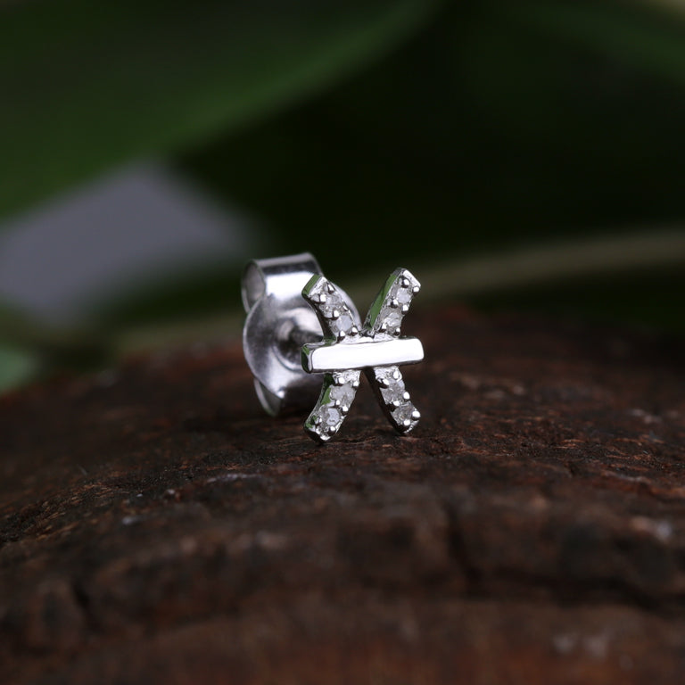 Sternzeichen Ohrstecker FISCHE PISCES mit Diamanten