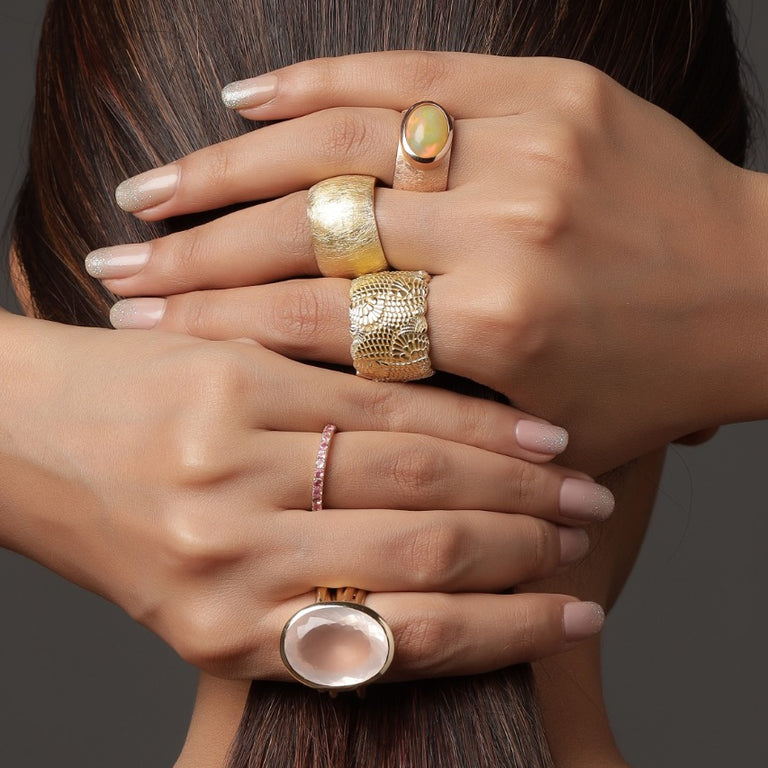 Ring MARLENE Silber Rosenquarz