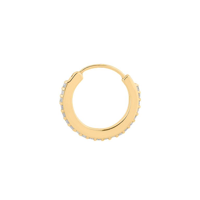 Creolen JULIANA Gold 9mm mit Diamanten