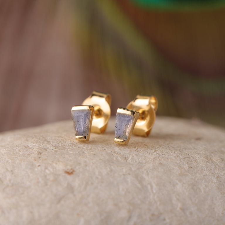 Ohrstecker  MINI KARO mit Labradorit