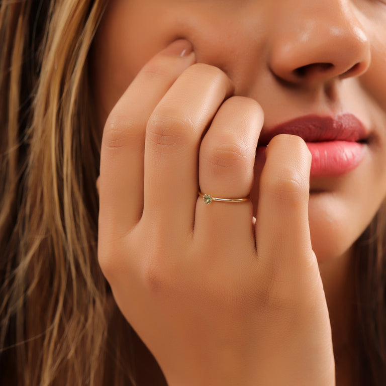 Ring  MINI BRIANA  mit grünem Turmalin 3mm