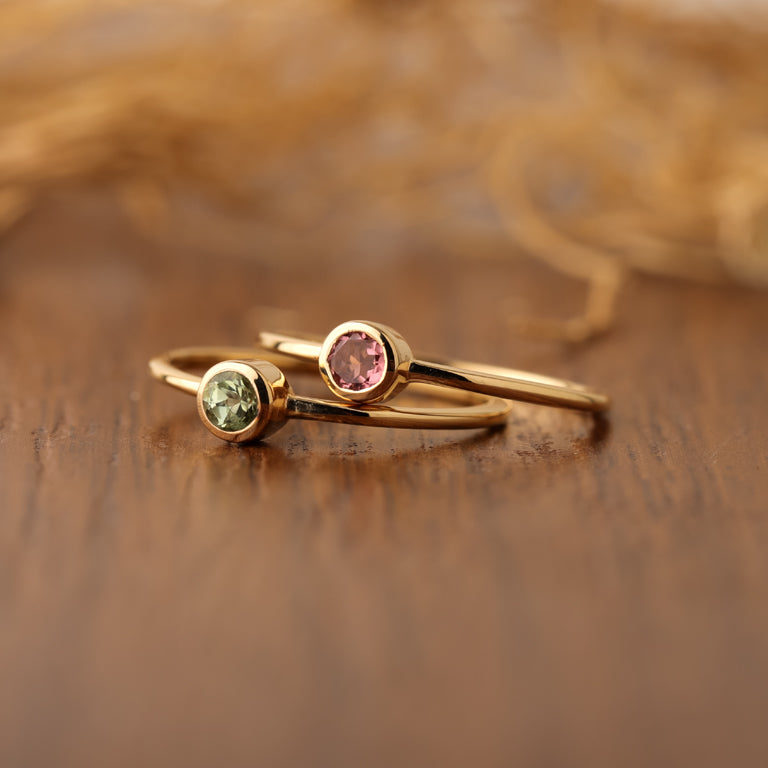 Ring  MINI JANAJA  mit grünem Turmalin 3mm