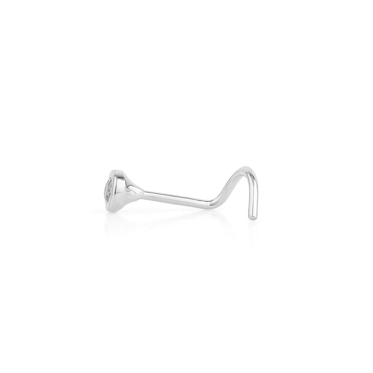 Nasen Piercing COLLET mit 2mm Diamamt und Topas
