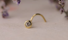 Nasen Piercing COLLET mit 2mm Diamamt und Topas