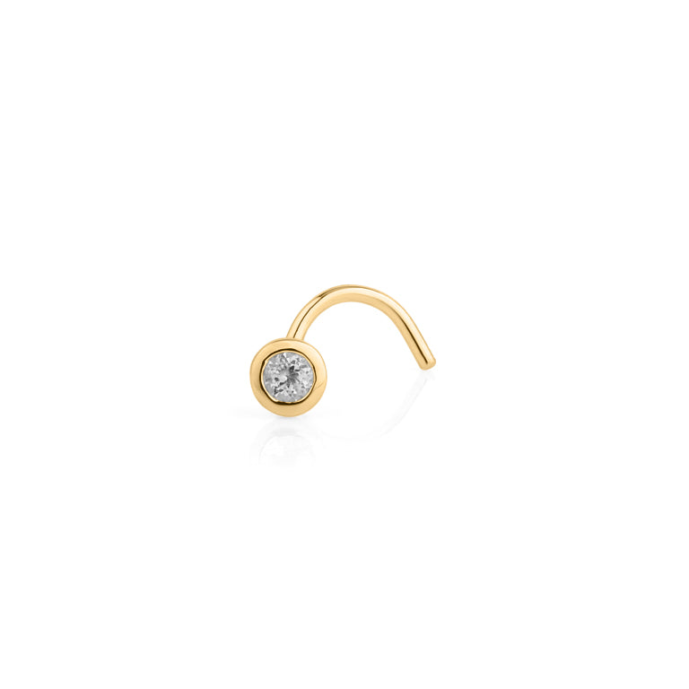 Nasen Piercing COLLET mit 2mm Diamamt und Topas