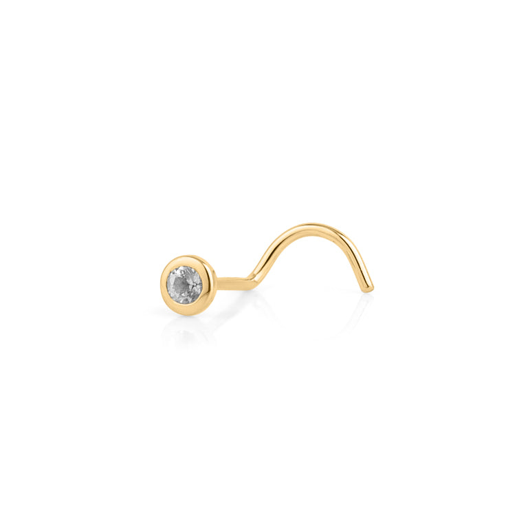Nasen Piercing COLLET mit 2mm Diamamt und Topas