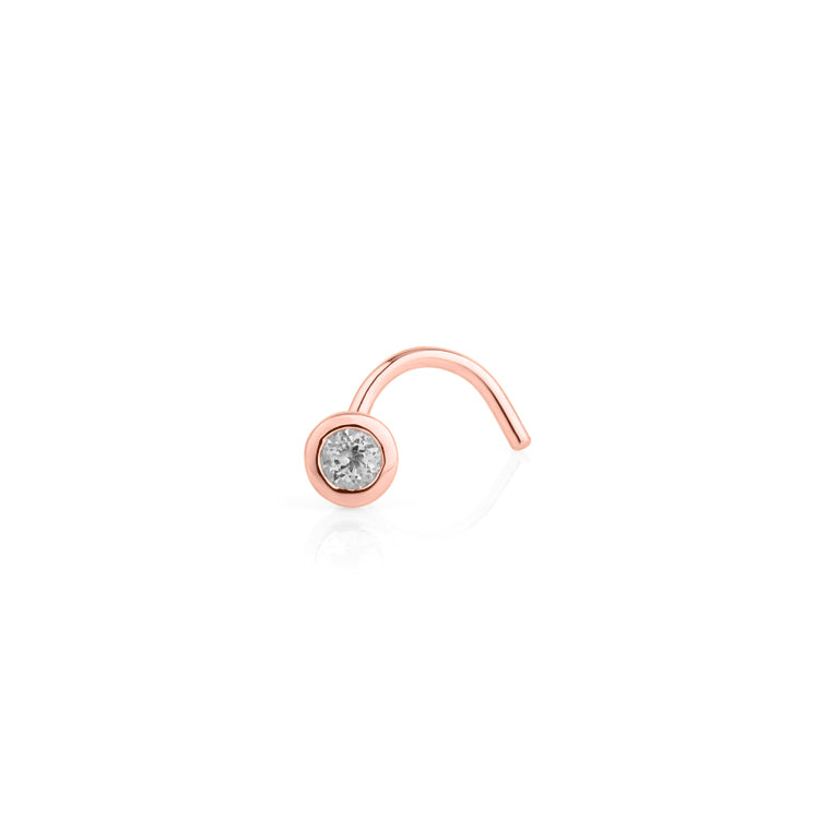 Nasen Piercing COLLET mit 2mm Diamamt und Topas