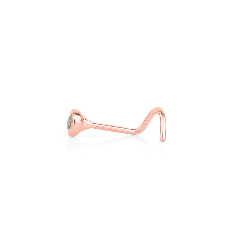 Nasen Piercing COLLET mit 2mm Diamamt und Topas