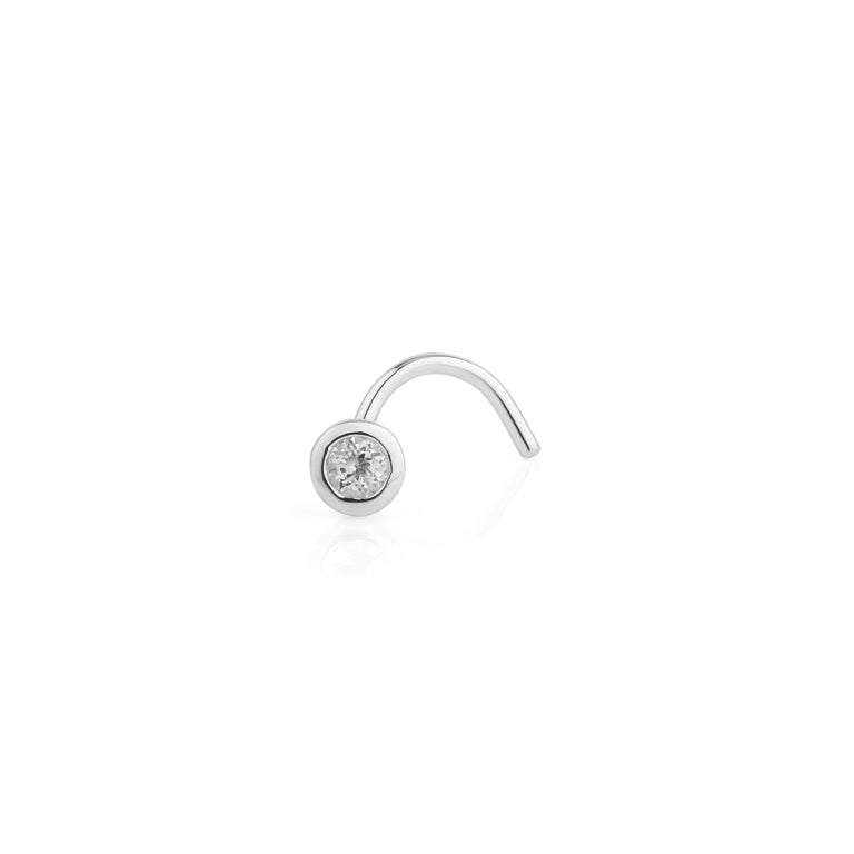 Nasen Piercing COLLET mit 2mm Diamamt und Topas