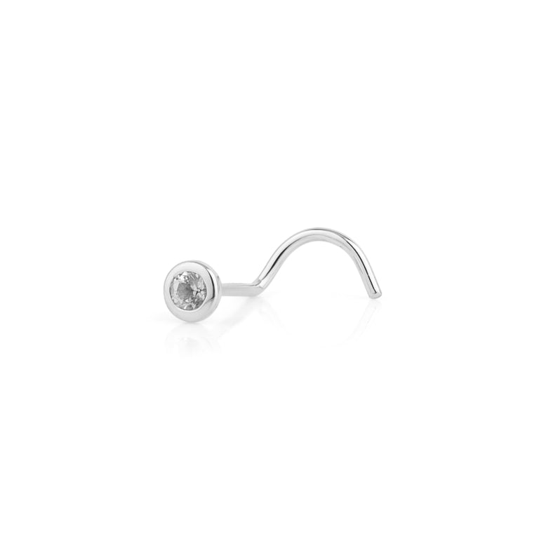Nasen Piercing COLLET mit 2mm Diamamt und Topas