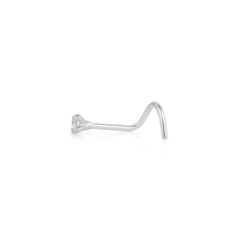 Nasen Piercing DIANA mit 1.5 mm Diamant und Topas