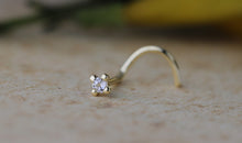 Nasen Piercing DIANA mit 1.5 mm Diamant und Topas