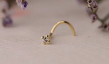 Nasen Piercing DIANA mit 1.5 mm Diamant und Topas