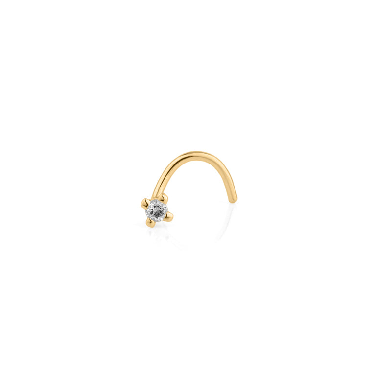 Nasen Piercing DIANA mit 1.5 mm Diamant und Topas