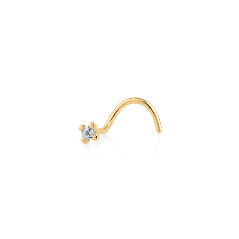 Nasen Piercing DIANA mit 1.5 mm Diamant und Topas