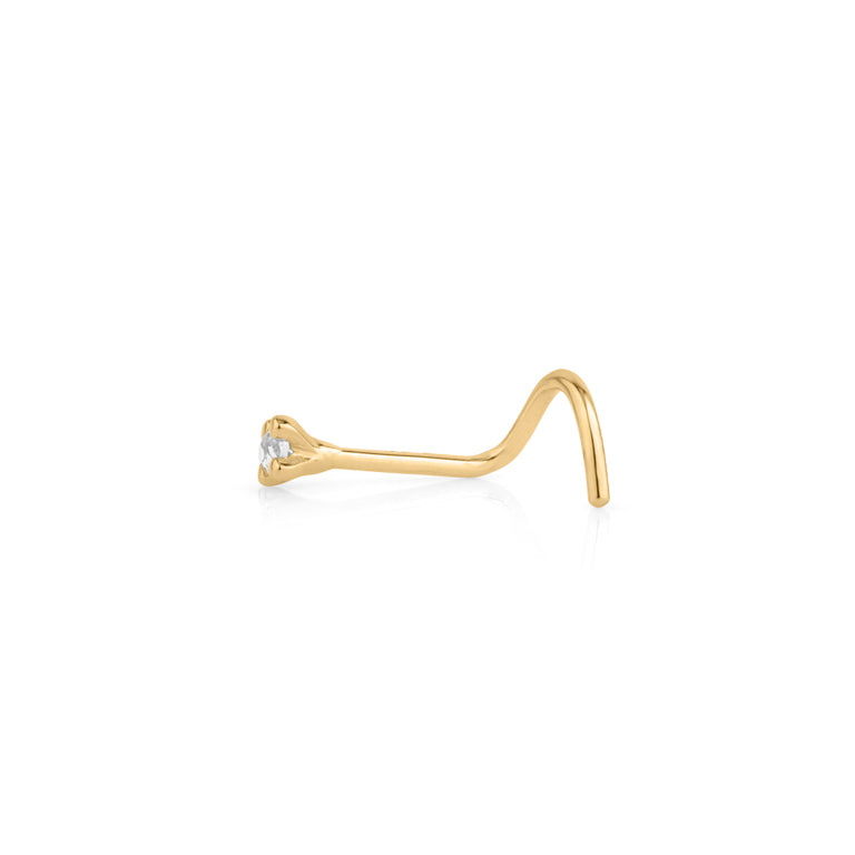 Nasen Piercing DIANA mit 1.5 mm Diamant und Topas