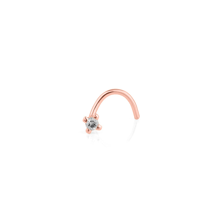 Nasen Piercing DIANA mit 1.5 mm Diamant und Topas